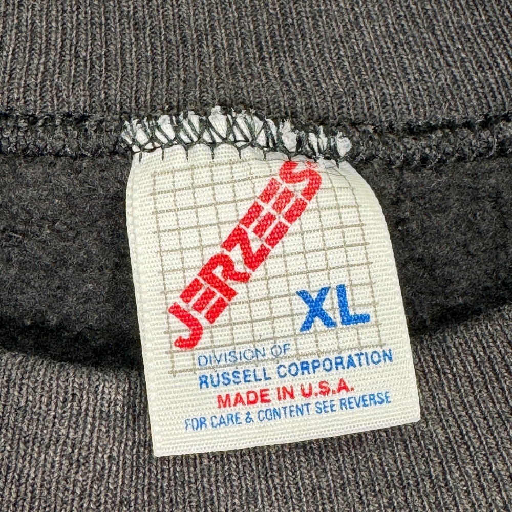 Vintage Jerzees Crewneck Sweatshirt Pullover Mens XL Black Faded USA Made - Picture 4 of 11